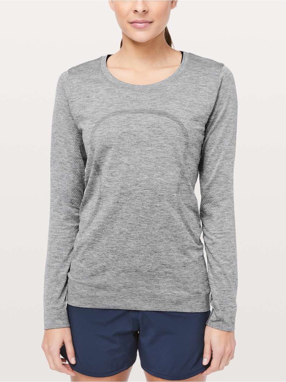 Lululemon Swiftly Tech Long Sleeve Sz 4 (Breeze) *Relaxed Fit In Slate / White